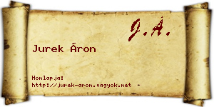 Jurek Áron névjegykártya